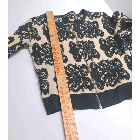 Double Zero Embroidered Knit Zip-up  Cardigan Sweater Women's Size Small - Picture 4 of 8